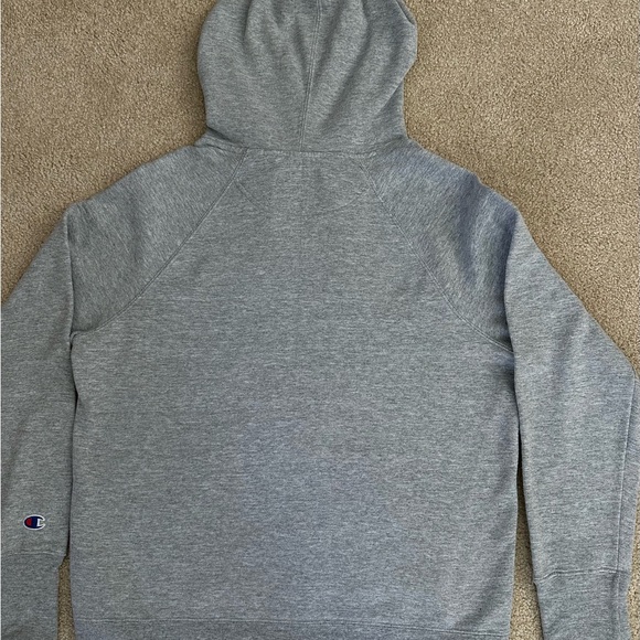 Women’s Small Champion Hoodie Sweatshirt In Gray with blue and red champion word - Picture 6 of 16